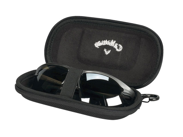 Callaway cute rugged sunglasses case with nylon coated embroidery logo and External swivel hook for easy carrying