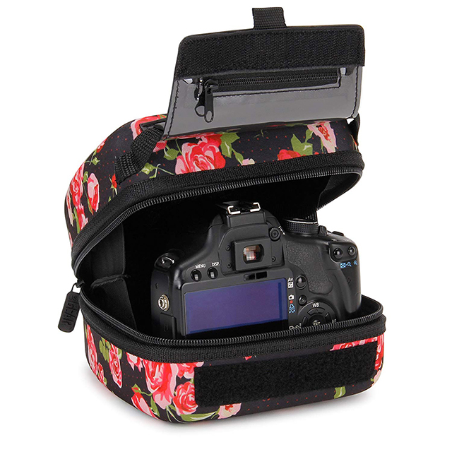 Protective DSLR Camera Case with Molded Hard Shell EVA printed Nylon