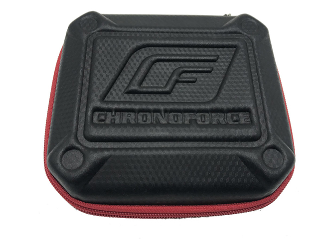 Custom Designed EVA Watch Travel Box Case for CHRONOFORCE with black carbon fiber Pattern PU red zippered