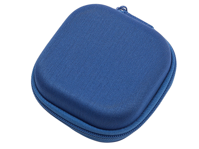 Small Blue EVA earpod Case with printed logo for little electronic and digital devices