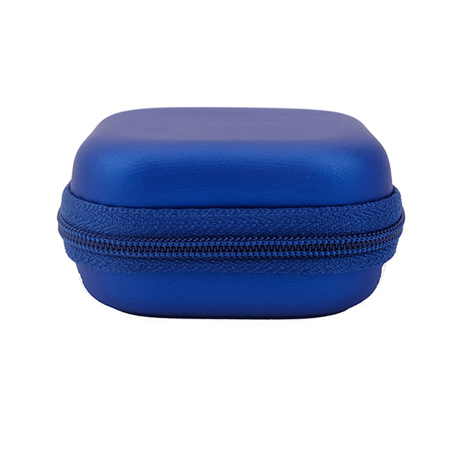Custom Artificial Leather EVA carrying Case in Royal Blue for Earpod small size cute design