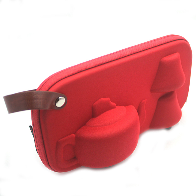Custom Tea shaped EVA carrying Case with Leather wrist handle