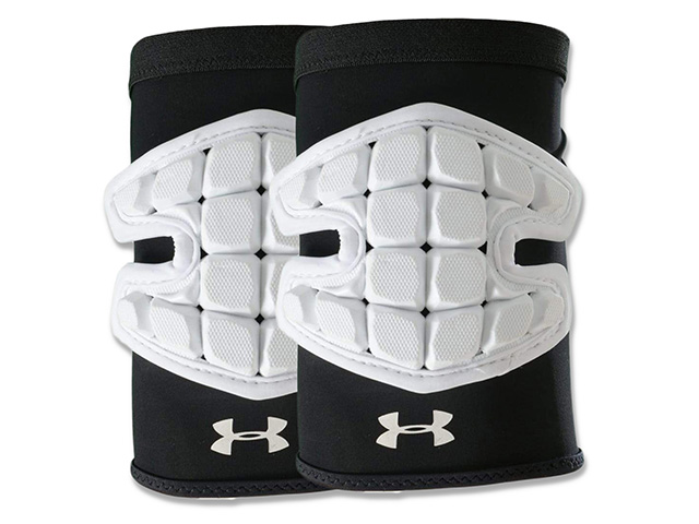 Custom Volleyball elbow wrap with White RB foam stitched on black neoprene