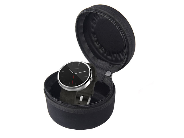 Diameter 10cm Round EVA wrist watch box with heat embossed logo